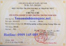 Thông báo lịch nhận chứng chỉ Hiệu trưởng MN K5