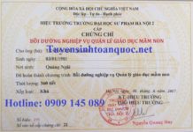 Thông báo nhận chứng chỉ lớp Quản lý MN K8 (thi ngày 14/5/17)