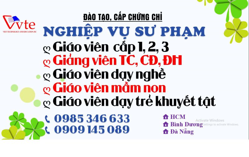 Đào tạo, cấp chứng chỉ Nghiệp Vụ Sư Phạm cấp tốc