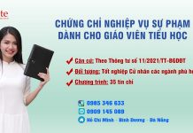 Nghiệp vụ sư phạm dành cho giáo viên Tiểu học